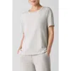 Eileen Fisher Crewneck Organic Cotton T-shirt In Chalk