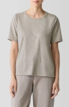 Eileen Fisher Crewneck Organic Cotton T-shirt In Dove