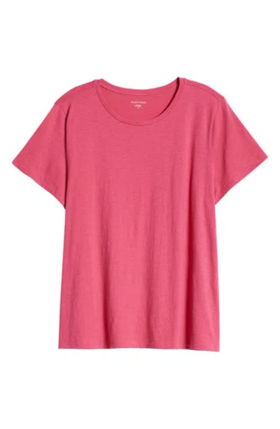 Eileen Fisher Crewneck Organic Cotton T-shirt In Pink