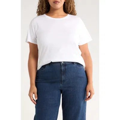 Eileen Fisher Crewneck Organic Cotton T-shirt In White