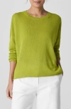 Eileen Fisher Crewneck Sweater In Chartreuse