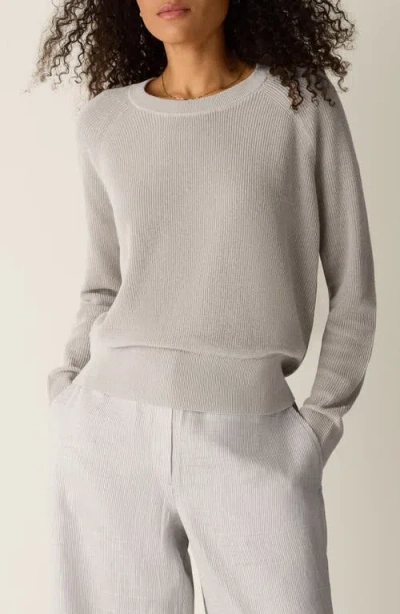 Eileen Fisher Crewneck Organic Linen & Organic Cotton Sweater In Multi