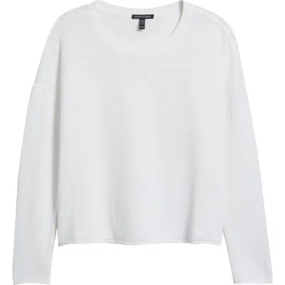 Eileen Fisher Crewneck Organic Linen & Organic Cotton Sweater In Neutral
