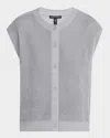 Eileen Fisher Crewneck Organic Linen-cotton Sweater Vest In Greystone