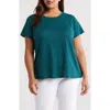 Eileen Fisher Crewneck Organic Linen T-shirt In Aegean