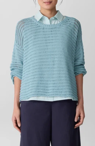 EILEEN FISHER EILEEN FISHER CREWNECK OVERSIZE ORGANIC COTTON SWEATER