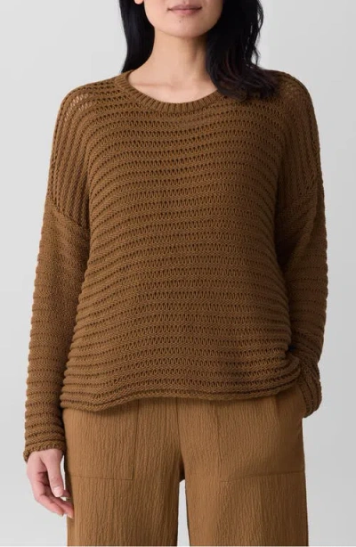 EILEEN FISHER EILEEN FISHER CREWNECK OVERSIZE ORGANIC COTTON SWEATER
