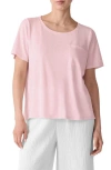 Eileen Fisher Crewneck Pocket Organic Cotton T-shirt In Pink