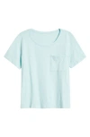 Eileen Fisher Crewneck Pocket Organic Cotton T-shirt In Pool
