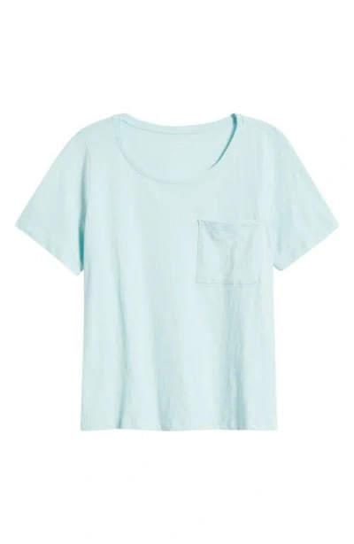 Eileen Fisher Crewneck Pocket Organic Cotton T-shirt In Pool