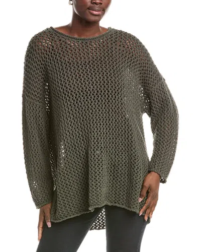 Eileen Fisher Crewneck Pullover In Green