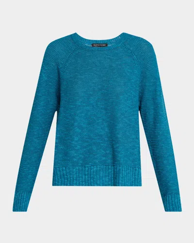 Eileen Fisher Crewneck Raglan-sleeve Sweater In Dragonfly