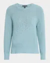 Eileen Fisher Crewneck Raglan-sleeve Sweater In Blue