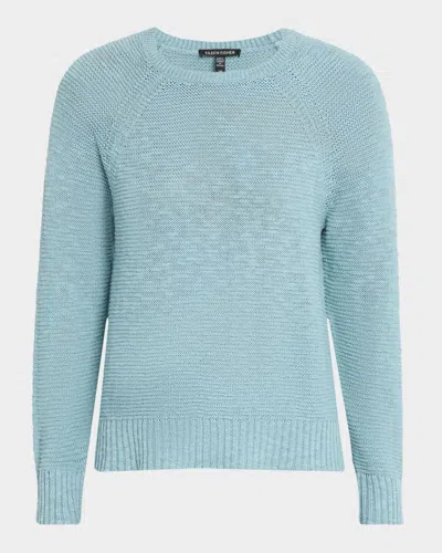 Eileen Fisher Crewneck Raglan-sleeve Sweater In Blue