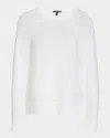 Eileen Fisher Crewneck Raglan-sleeve Sweater In White