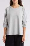 Eileen Fisher Long-sleeve Organic Linen Jersey Tee In Dark Pearl