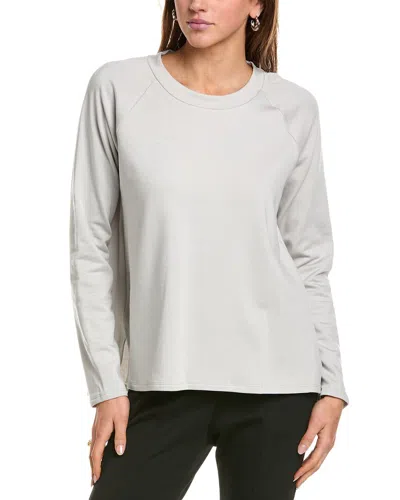 Eileen Fisher Long-sleeve Organic Linen Jersey Tee In Grey