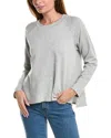Eileen Fisher Long-sleeve Organic Linen Jersey Tee In Grey