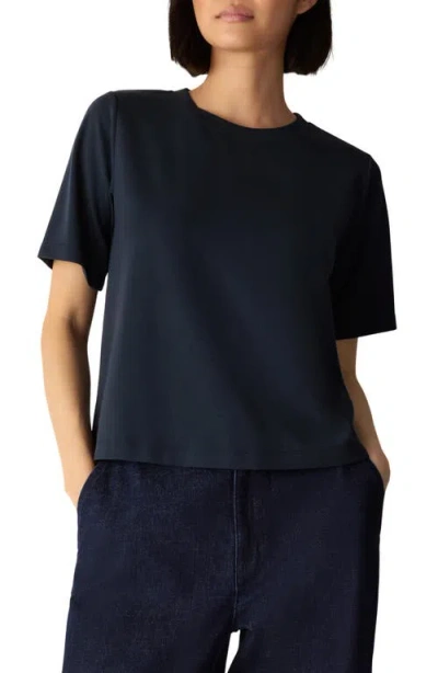 Eileen Fisher Crewneck Relaxed T-shirt In Maritime