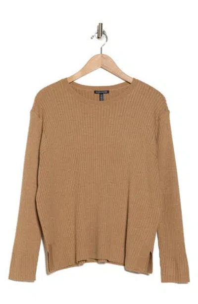 Eileen Fisher Crewneck Rib Sweater In Honey