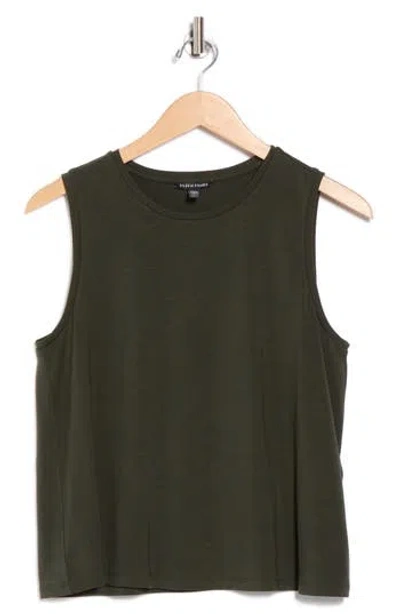 Eileen Fisher Crewneck Shell Top In Green