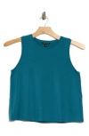 Eileen Fisher Textured Sleeveless Silk Shell In Blue