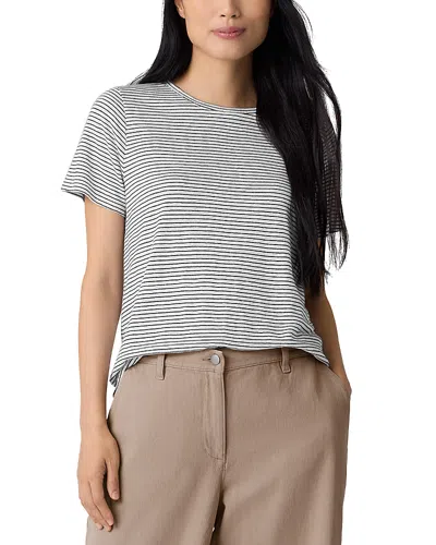 EILEEN FISHER CREWNECK SHORT SLEEVE LINEN TEE