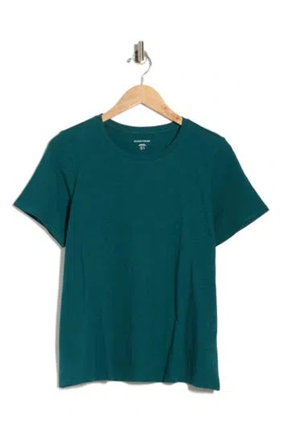Eileen Fisher Crewneck Short Sleeve Organic Cotton T-shirt In Blue
