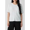 Eileen Fisher Crewneck Short Sleeve T-shirt In Sea Salt