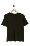 Eileen Fisher Crewneck Short Sleeve Top In Green