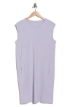 Eileen Fisher Crewneck Sleeveless Jersey Dress In Purple