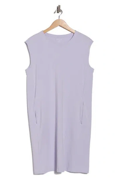 Eileen Fisher Crewneck Sleeveless Jersey Dress In Purple