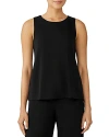 Eileen Fisher Crewneck Sleeveless Top In Black