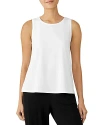 Eileen Fisher Petite Crewneck Jersey Shell In White