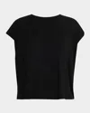 Eileen Fisher Crewneck Stretch Jersey Top In Black