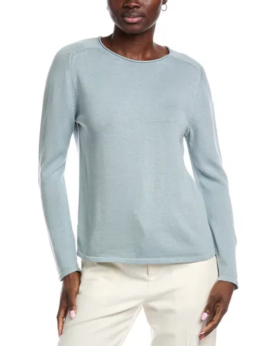 Eileen Fisher Crewneck Sweater In Blue
