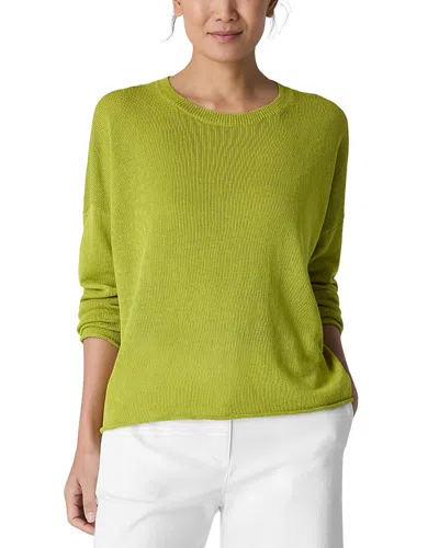 EILEEN FISHER LINEN COTTON CORD CREWNECK SWEATER