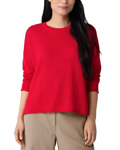 Eileen Fisher Crewneck Sweater In Cherry