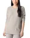 Eileen Fisher Crewneck Cashmere Blend Tunic Sweater In Gray