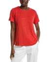 Eileen Fisher Crewneck Pocket Organic Cotton T-shirt In Red