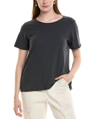 Eileen Fisher Organic Cotton Crewneck T-shirt In Black