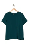 Eileen Fisher Crewneck Organic Linen T-shirt In Deep Aegean