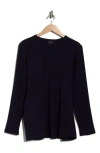 Eileen Fisher Crewneck Textured Rib Tunic In Black