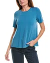 Eileen Fisher V-neck Organic Linen T-shirt In Blue