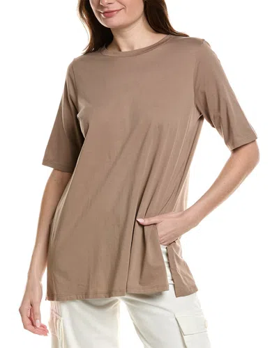 Eileen Fisher Crewneck Tunic In Brown