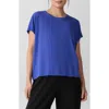 Eileen Fisher Crewneck Wedge Top In Blue