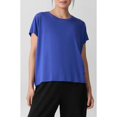 Eileen Fisher Crewneck Wedge Top In Blue