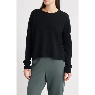 Eileen Fisher Crewneck Wool Sweater In Black