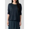 Eileen Fisher Crewneck Wool Sweater In Deep Adriatic