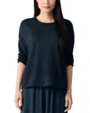Eileen Fisher Crewneck Wool Sweater In Deep Adriatic